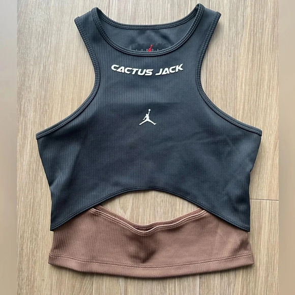 Jordan Tops - Cactus Jack Jordan Travis Scott Tank Top Womens - black Brown  SMALL
